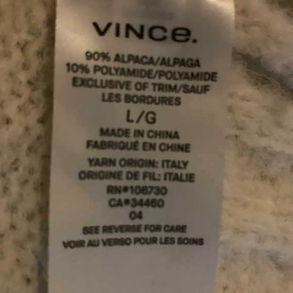 Vince Cozy Alpaca White Cowl Neck Sweater - Picture 4 of 4